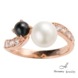 【Hommy Jewelry】Pure Pearl Bicolore 非黑即白黑瑪瑙珍珠戒指(珍珠)
