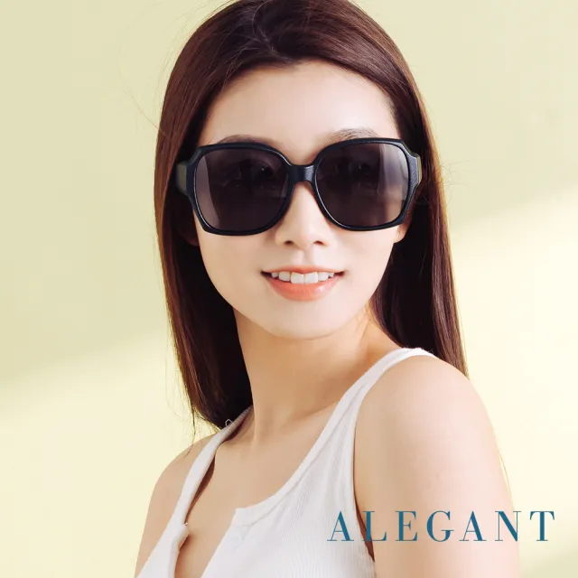 【ALEGANT】時尚英倫灰方框全罩式寶麗來偏光墨鏡/UV400太陽眼鏡/包覆套鏡(外掛式/包覆式/全罩式墨鏡)