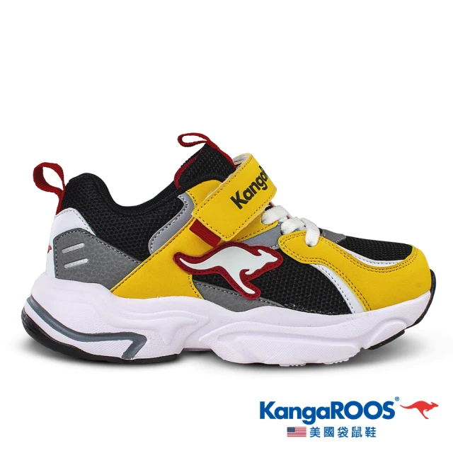 KangaROOS 美國袋鼠鞋 童 FUSION 越野老爹鞋(黑/黃-KK01294)