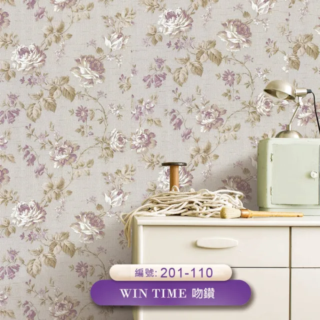 【吻鑽Win time】環保無毒防燃耐熱53X1000cm歐風浮雕印花壁紙