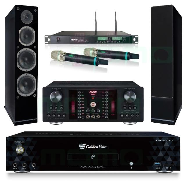 【金嗓】CPX-900 K1A+FNSD A-480N+ACT-8299PRO++AS-168 黑(4TB點歌機+擴大機+無線麥克風+喇叭)