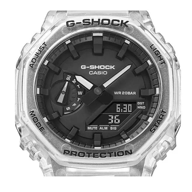 【CASIO 卡西歐】G-SHOCK 西歐 G-SHOCK 雙顯手錶GA-2100SKE-7A-白透/48.5mm