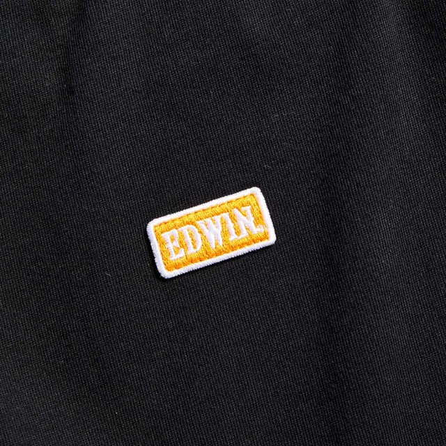 【EDWIN】男裝 橘標 基本LOGO短袖T恤(黑色)