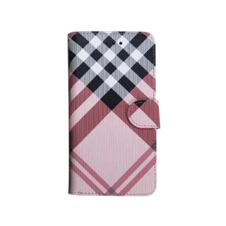 【Aguchi 亞古奇】iPhone 14/14 Plus/14 Pro/14 Pro Max 精品版 英倫格紋經典手機皮套 - 粉色