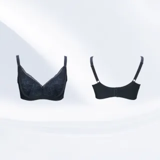 【Swear 思薇爾】花菲系列B-E罩無鋼圈蕾絲包覆女內衣(黑色)_出清品