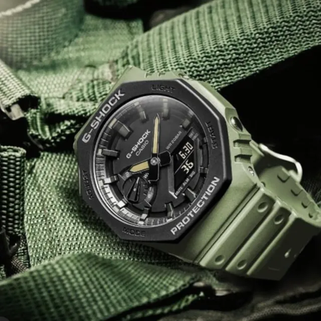 【CASIO 卡西歐】卡西歐 G-SHOCK 八角軍事手錶 GA-2110SU-3A /45.4mm