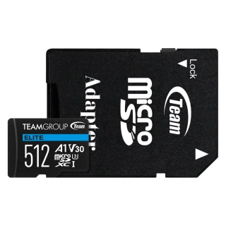 【TEAM 十銓】ELITE  MicroSDXC 512GB UHS-I U3 A1 4K專用高速記憶卡[含轉卡+終身保固]