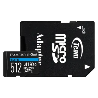 【TEAM 十銓】ELITE  MicroSDXC 512GB UHS-I U3 A1 4K專用高速記憶卡[含轉卡+終身保固]