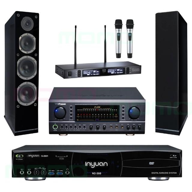 【音圓】N2-350+TDF P-650+TEV TR-9100+AS-168 黑(4TB伴唱機+綜合擴大機+無線麥克風+落地喇叭)