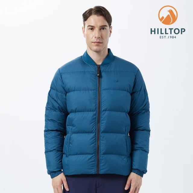 【Hilltop 山頂鳥】Weather-pro 男款超潑水保暖蓄熱羽絨夾克 PF24XME7 藍