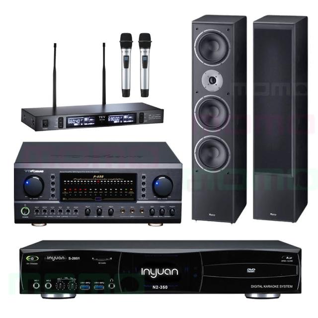 【音圓】N2-350+TDF P-650+TEV TR-9100+Monitor Supreme 1002(4TB點歌機+擴大機+無線麥克風+落地型喇叭)
