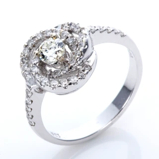 【DOLLY】0.30克拉 求婚戒14K金完美車工鑽石戒指(001)