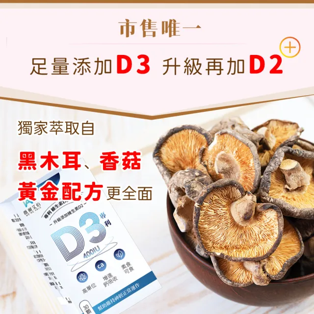 【薇爾艾伯】高單位維生素D3 400IU-3入組/共90粒(足量添加D3、升級再加D2)