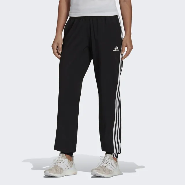 【adidas 愛迪達】WTR ICNS WVN PT 女 長褲 運動 健身 訓練 休閒 吸濕排汗 縮口 黑(H59081)