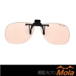 【MOLA】摩拉抗藍光眼鏡夾片 大片型 濾藍光 防籃光 可上掀 非鍍膜 手機 電腦  Ta01-br(大片型夾片 更舒適)