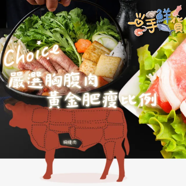 【一手鮮貨】美國Choice雪花牛肉片(1盒組/單盒1kg±10%)