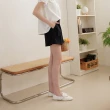 【CUMAR】附腰帶活褶修身-女短褲 修身 藍 杏(二色/版型合身)