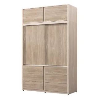 【麗得傢居】莫妮卡5尺滑門衣櫃含被櫃抽屜櫃衣櫥收納櫃衣櫥(六抽衣櫃  櫃子)