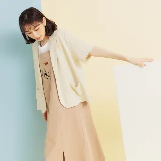 【Dailo】格紋休閒短袖西裝-女短袖外套 格紋 黑 黃(二色/魅力商品/版型適中)