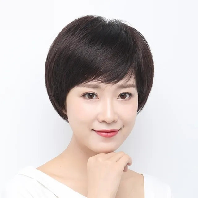 【巴黎精品】現貨+預購 女假髮整頂真髮透氣假髮片輕量假髮免打理隱形增髮整頂假髮(中老年短髮2款p1ad10)