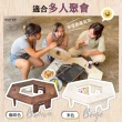 【OUTSY】戶外露營燒烤便攜六角拼接桌/野餐桌/圍爐桌(兩色可選)