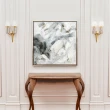【菠蘿選畫所】黑白輝映-60x60cm(抽象畫/家居佈置/客廳裝飾畫/北歐/複製畫)