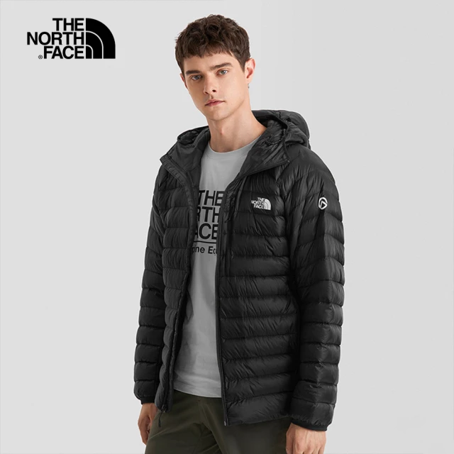 The North Face 北面男款黑色防風防潑水連帽羽絨外套｜7UT8JK3