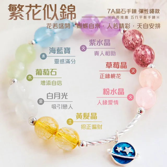 【咕咕好運GoodGoodLuck】繁花似錦7A晶石手鍊《含開光》五行｜招財｜事業｜貴人｜人際｜愛情(#淨化#保平安)