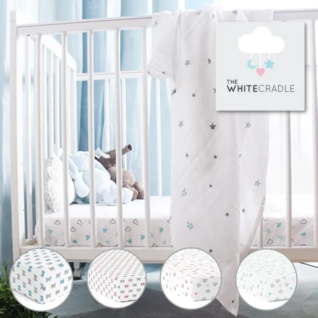 【The White Cradle】純棉棉紗嬰兒床床包 70*140公分(床墊高18公分內 - 全年適用)