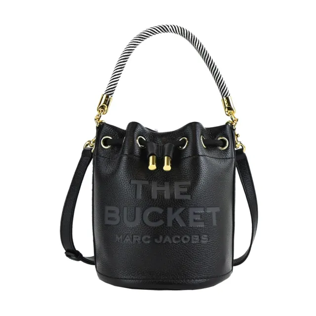 【MARC JACOBS 馬克賈伯】THE LEATHER牛皮束口兩用水桶包(黑)