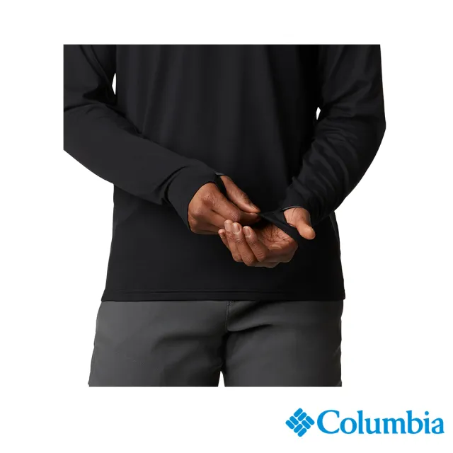 【Columbia 哥倫比亞 官方旗艦】男款- Omni-Wick快排防曬50上衣-黑色(UAE07730BK / 2022年秋冬商品)