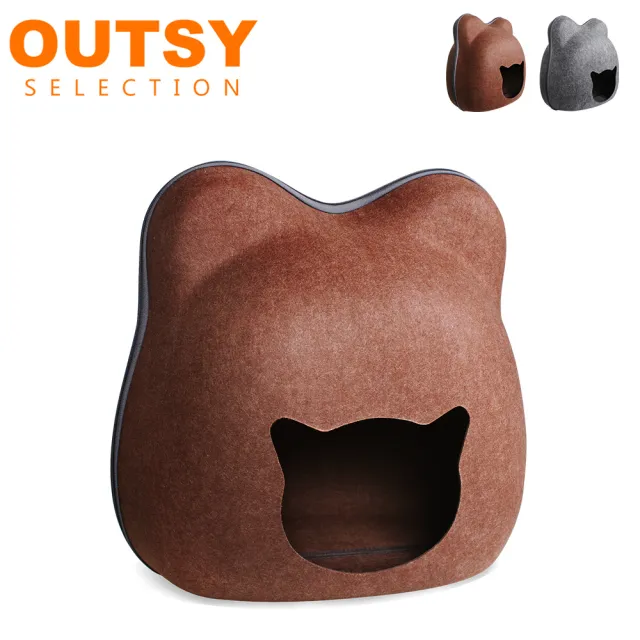 【OUTSY】舒眠羊毛氈可拆式多用喵星人貓窩