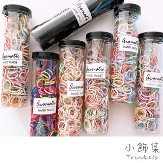 【小飾集】手指髮圈/不傷髮高彈力兒童手指髮圈 髮繩300入桶裝組(7款任選)