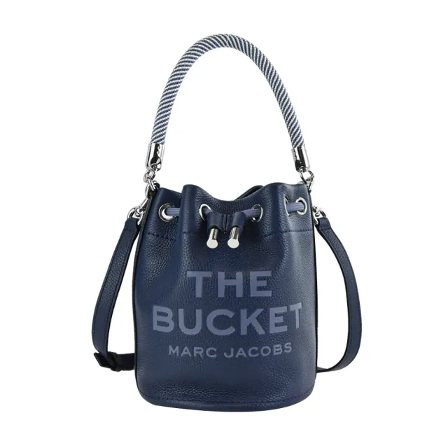 【MARC JACOBS 馬克賈伯】THE LEATHER牛皮束口兩用水桶包(靛藍)