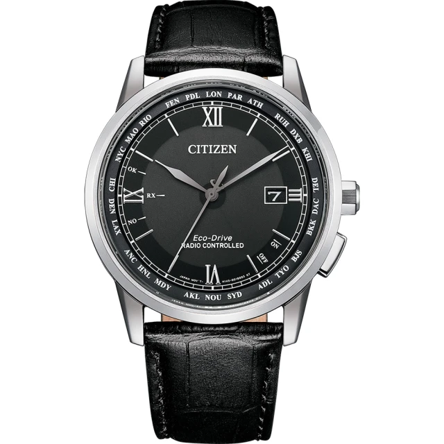 CITIZEN 星辰 羅馬數字限量光動能電波萬年曆手錶(CB0151-19E)