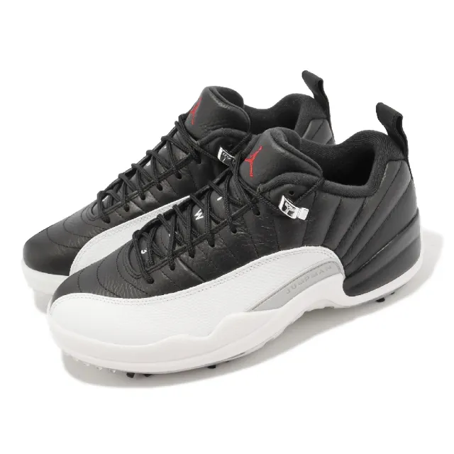 NIKE 耐吉】高爾夫球鞋Air Jordan XII Low 男鞋黑白高球Playoffs 12代