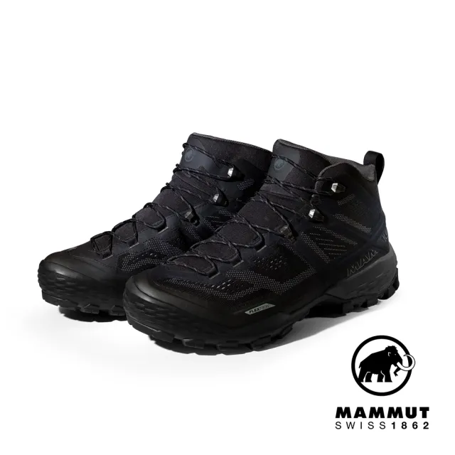 【Mammut 長毛象官方直營】Ducan Mid GTX 中筒登山健行鞋 男款 黑/鈦金灰 #3030-03541