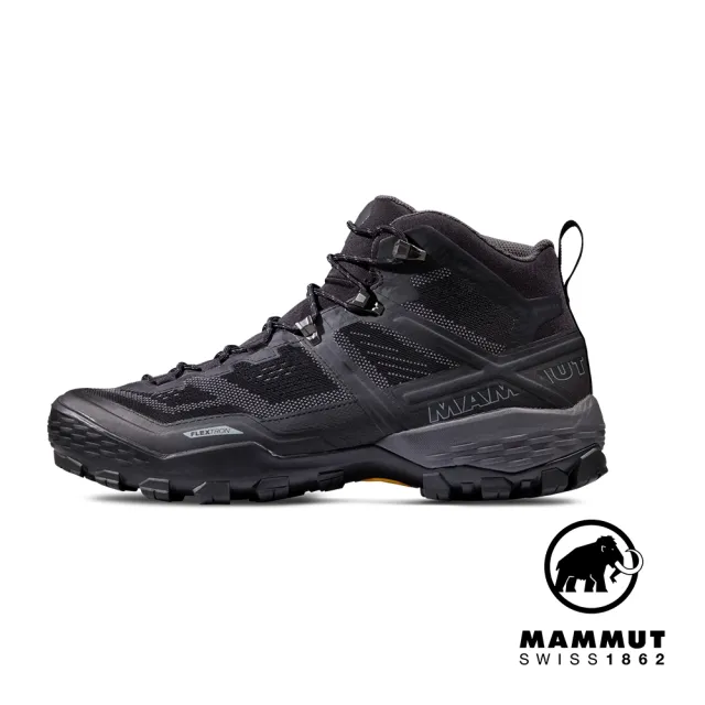 【Mammut 長毛象官方直營】Ducan Mid GTX 中筒登山健行鞋 男款 黑/鈦金灰 #3030-03541