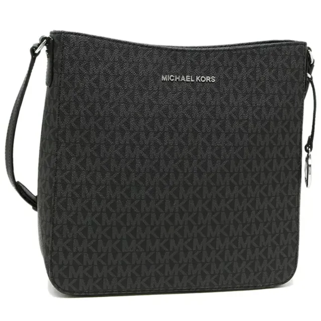 【Michael Kors】滿版LOGO方形斜背包-黑(現貨)