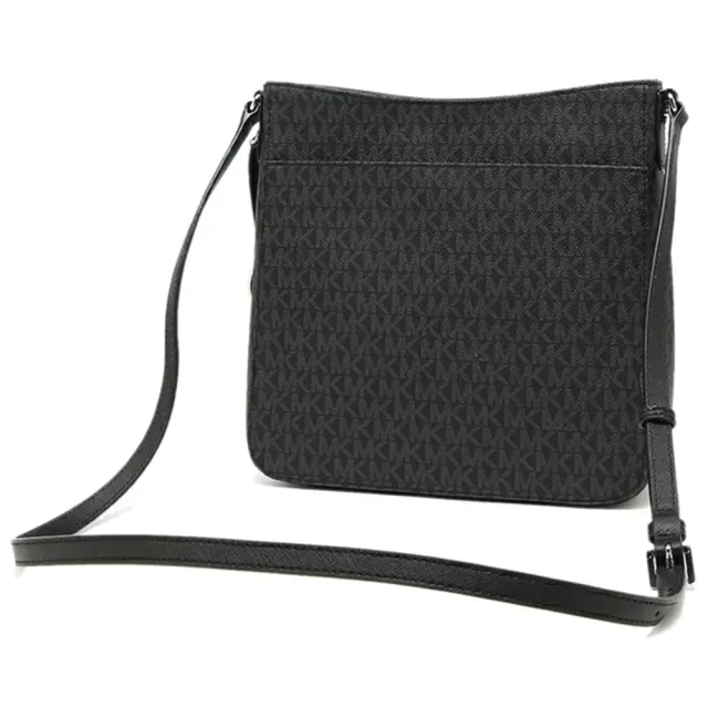 【Michael Kors】滿版LOGO方形斜背包-黑(現貨)