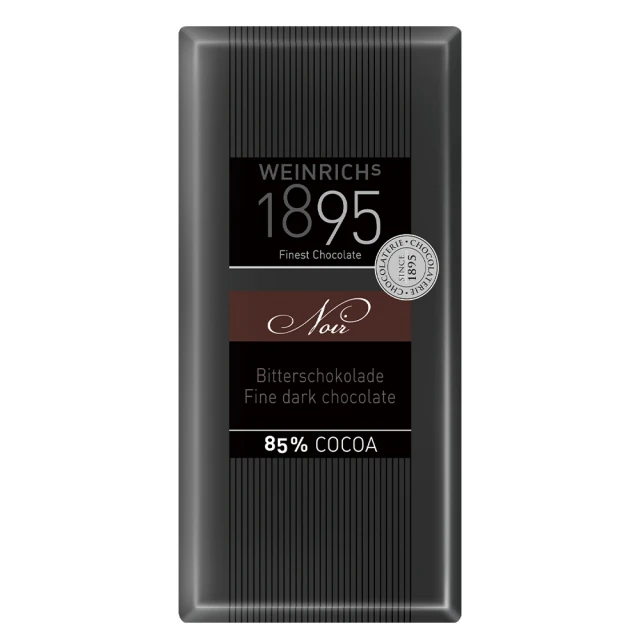 即期品【德國1895瑞奇】極致純黑85%黑巧克力100g(賞味期限:2025/08/31)