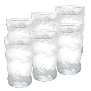 【Just Home】冷霧石紋玻璃冷水杯380ml(6件組)