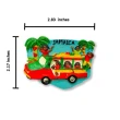 【A-ONE 匯旺】牙買加觀光車可愛磁鐵+巴布·馬利 雷鬼歌手外套電繡2件組世界旅行磁鐵(C228+138)