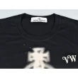 【Vivienne Westwood】Vivienne Westwood縮寫刺繡LOGO土星印花設計純棉短袖T恤(男款/黑)