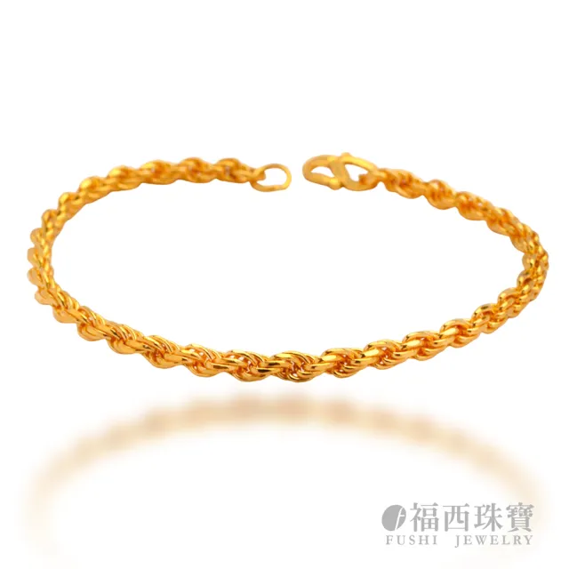 【福西珠寶】黃金手鍊 經典麻花黃金手鍊 立體麻花編織 簡約百搭 (金重3.20錢正負0.03錢)
