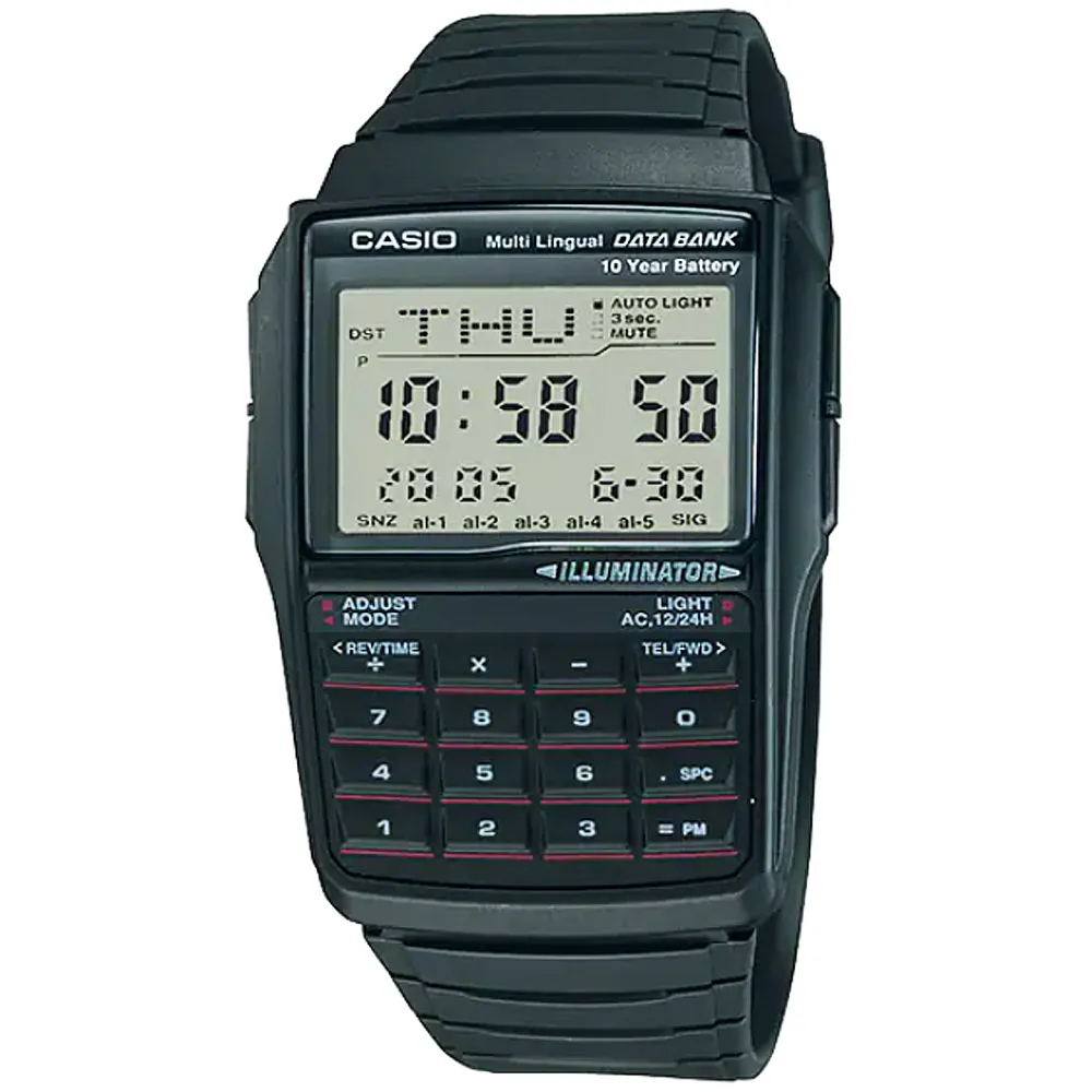 【CASIO 卡西歐】卡西歐DATA BANK 鬧鈴計算機電子錶(DBC-32-1A 台灣公司貨全配盒裝)
