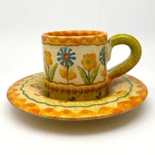 【SOLO EV】Modigliani 義大利手工陶 100ML 濃縮咖啡杯盤組 (FEV 義式派對)