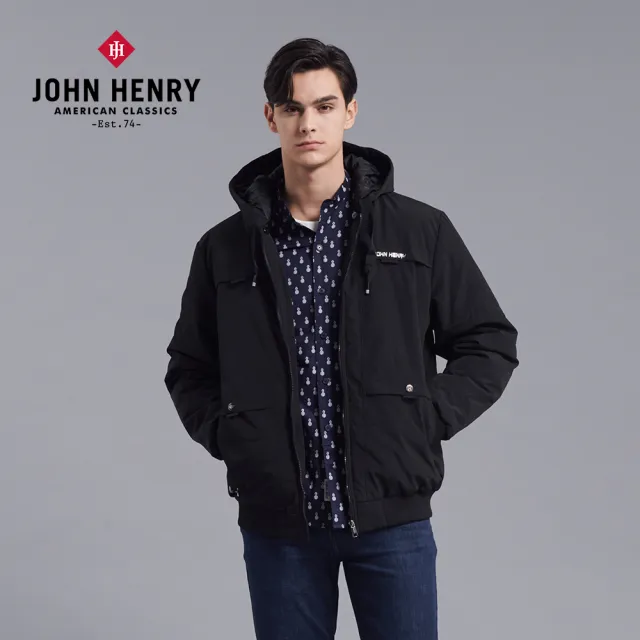 【JOHN HENRY】連帽可拆抽繩鋪棉外套