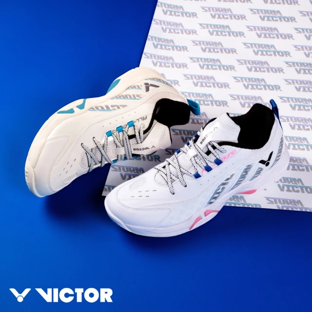 【VICTOR 勝利體育】VICTOR 羽球鞋 羽毛球鞋(STORM L/ A  暖白/ 亮白)