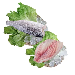 【賣魚的家】台灣大片本土鱸魚/鯛魚 特惠8片組(鱸魚4+鯛魚4 約1800g/組)